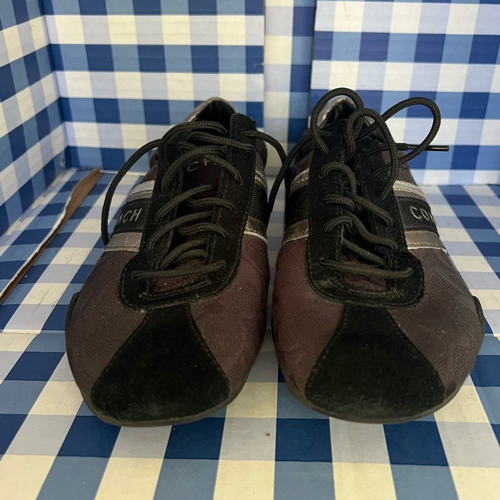 Coach Jayme Signature C Black & Metallic Silver Women’s Size 7 Sneaker